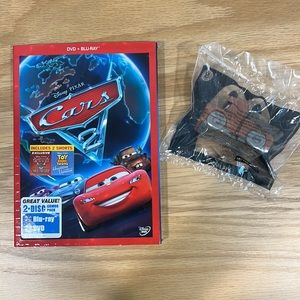Disney Cars 2 Blu Ray & DVD and McDonalds Happy Meal Mater Character Car